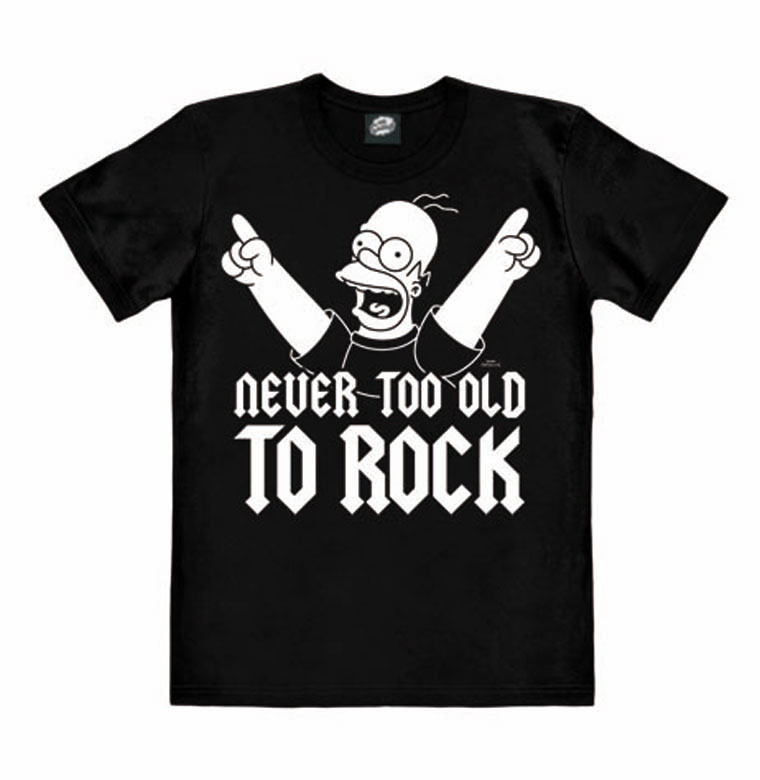 Logoshirt The Simpsons - Homer Simpson - Never Too Old To Rock - T-Shirt Print - Herren