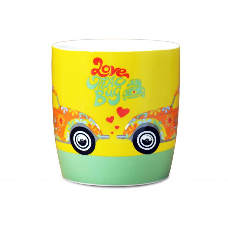 Logoshirt VW - Käfer - Blumen - Love That Bug - Kaffeetasse