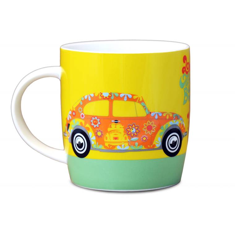 Logoshirt VW - Käfer - Blumen - Love That Bug - Kaffeetasse