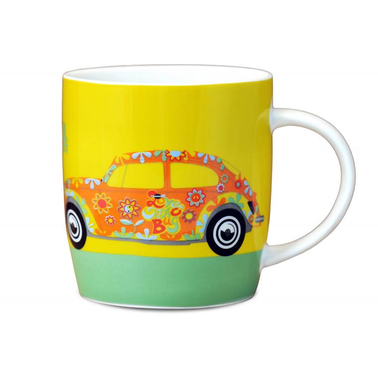 Logoshirt VW - Käfer - Blumen - Love That Bug - Kaffeetasse