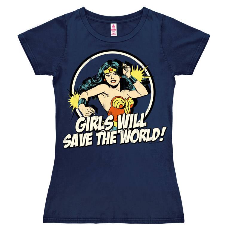 Logoshirt Wonder Woman - Girls Will Save The World - DC Comics - T-Shirt Print - Damen