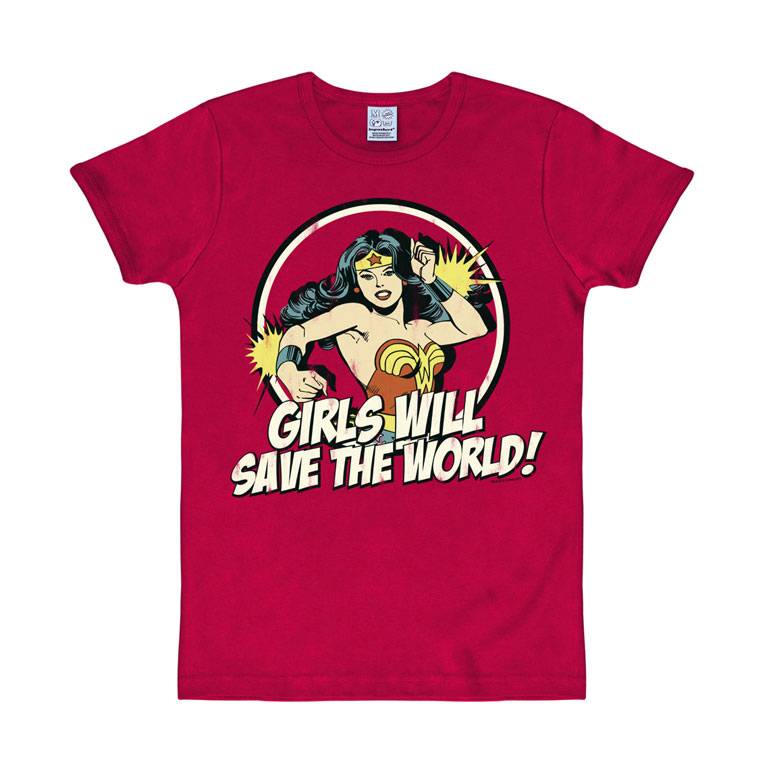 Logoshirt Wonder Woman - Girls Will Save The World - DC Comics - T-Shirt Print - Herren