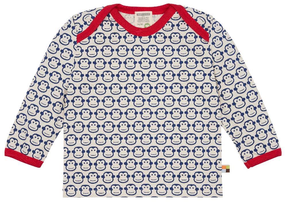 Loud Proud Shirt Langarm mit Druck Affen