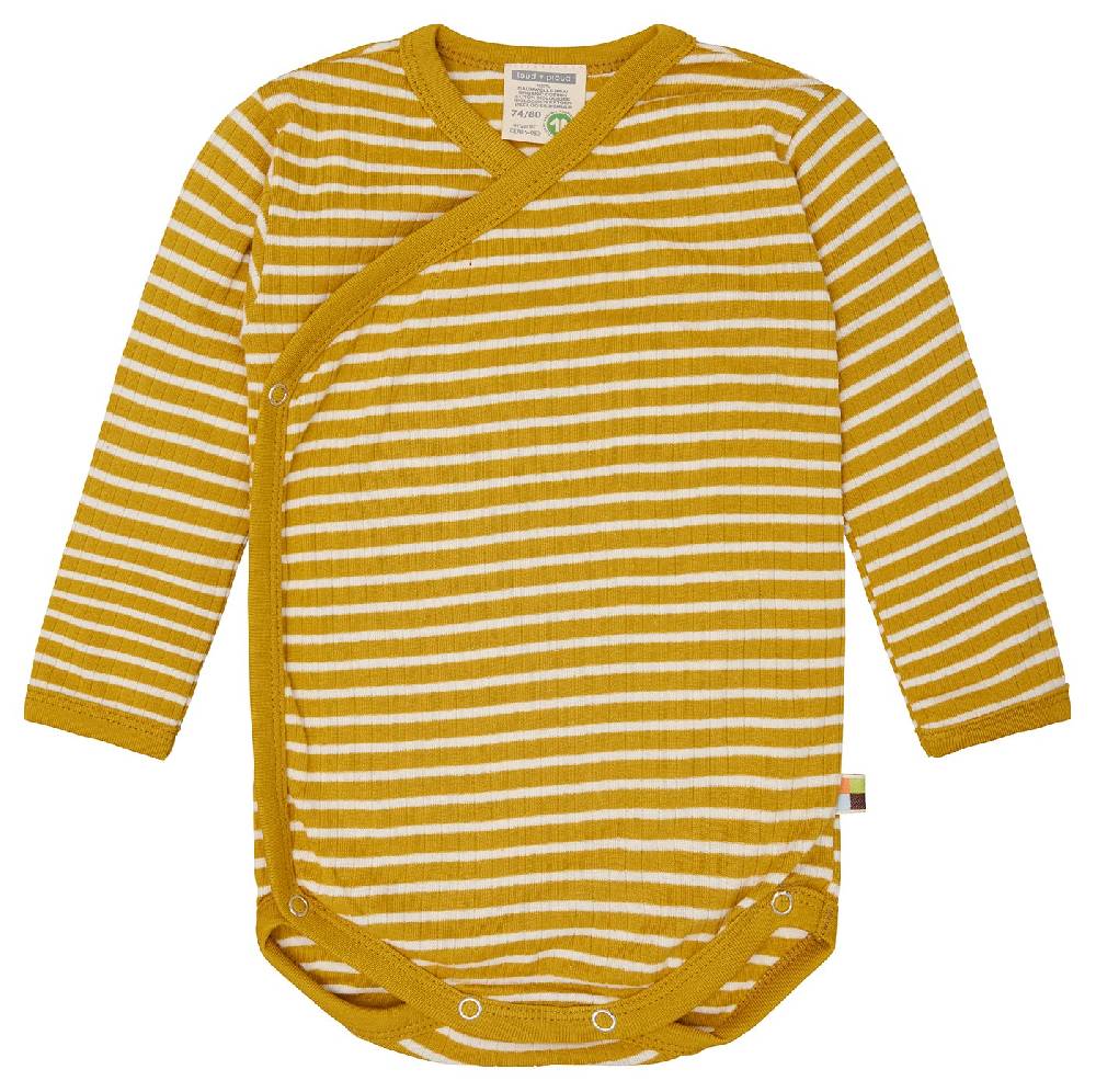 Loud Proud Wickelbody langarm gestreift mit Rippe