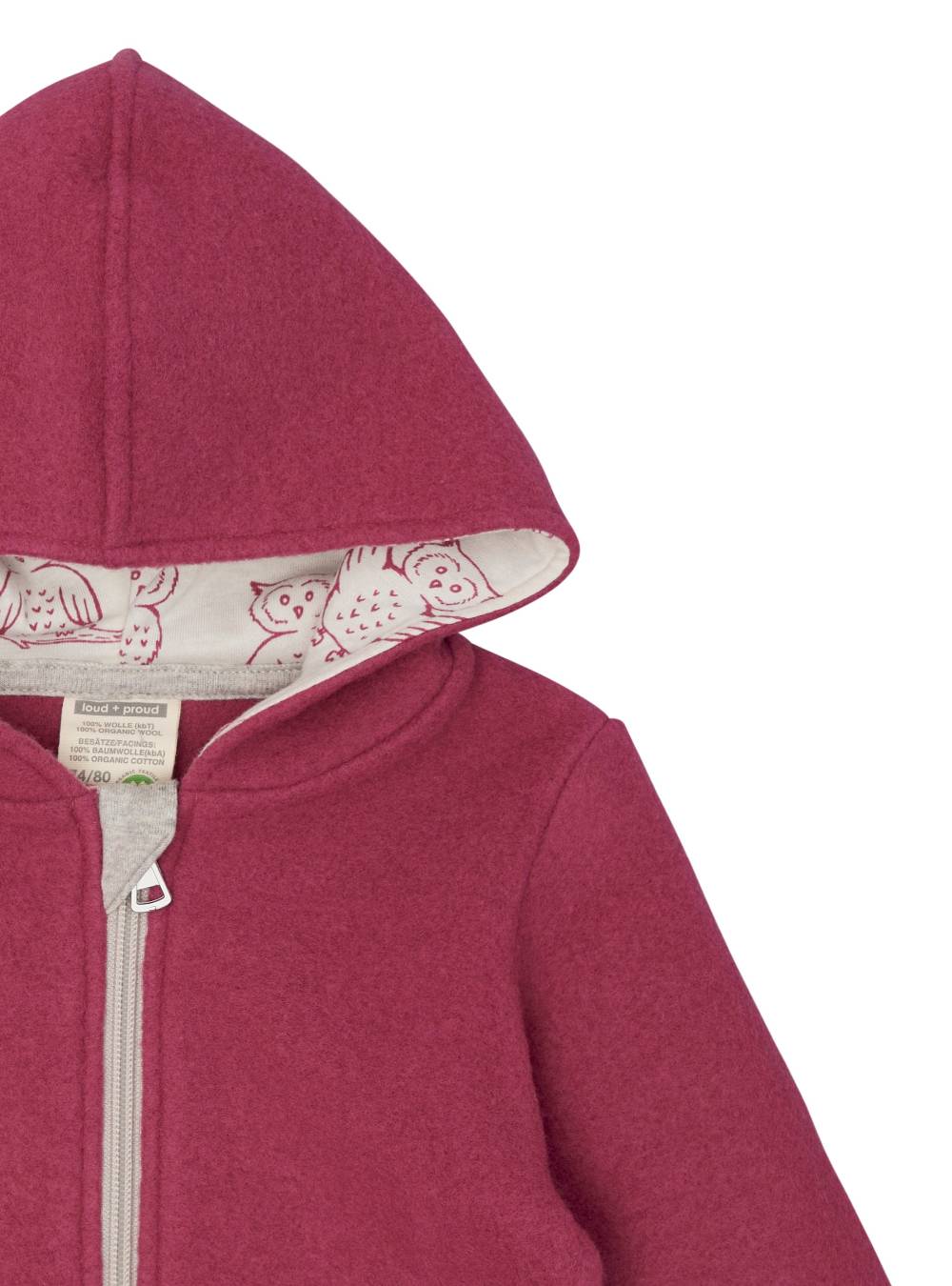 Loud Proud Wollfleece-Jacke Mit Kapuze