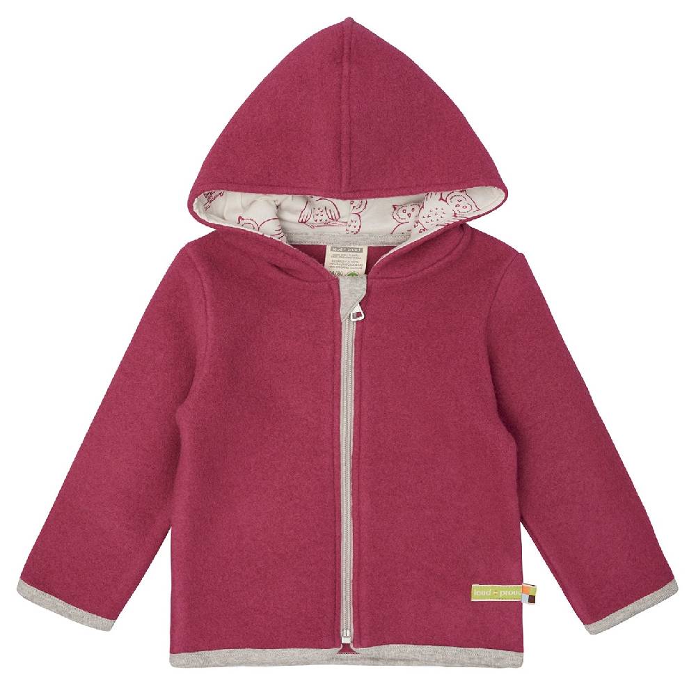 Loud Proud Wollfleece-Jacke mit Kapuze