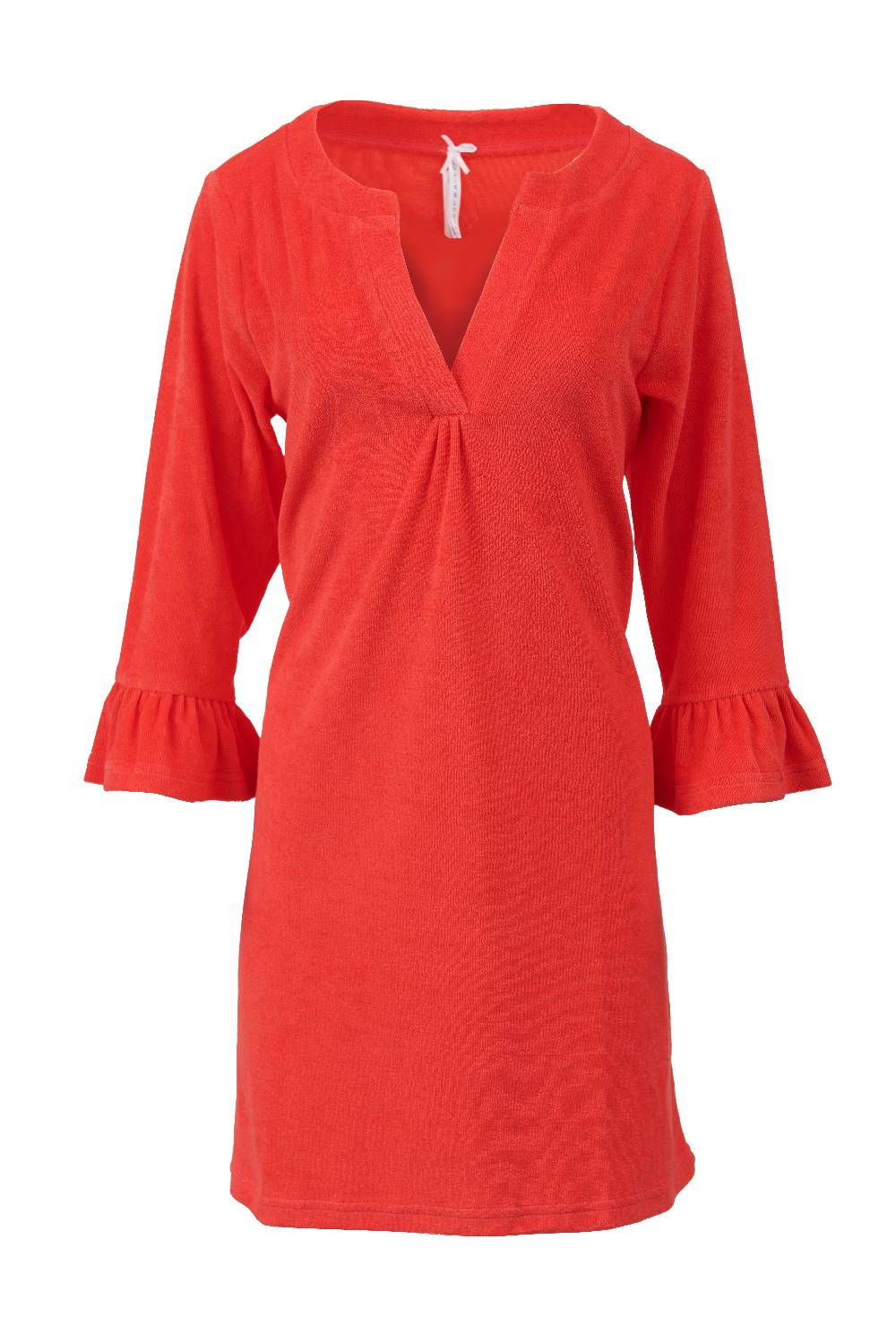 Louis & Louisa Badekleid Frottee mit Rüsche, poppy red