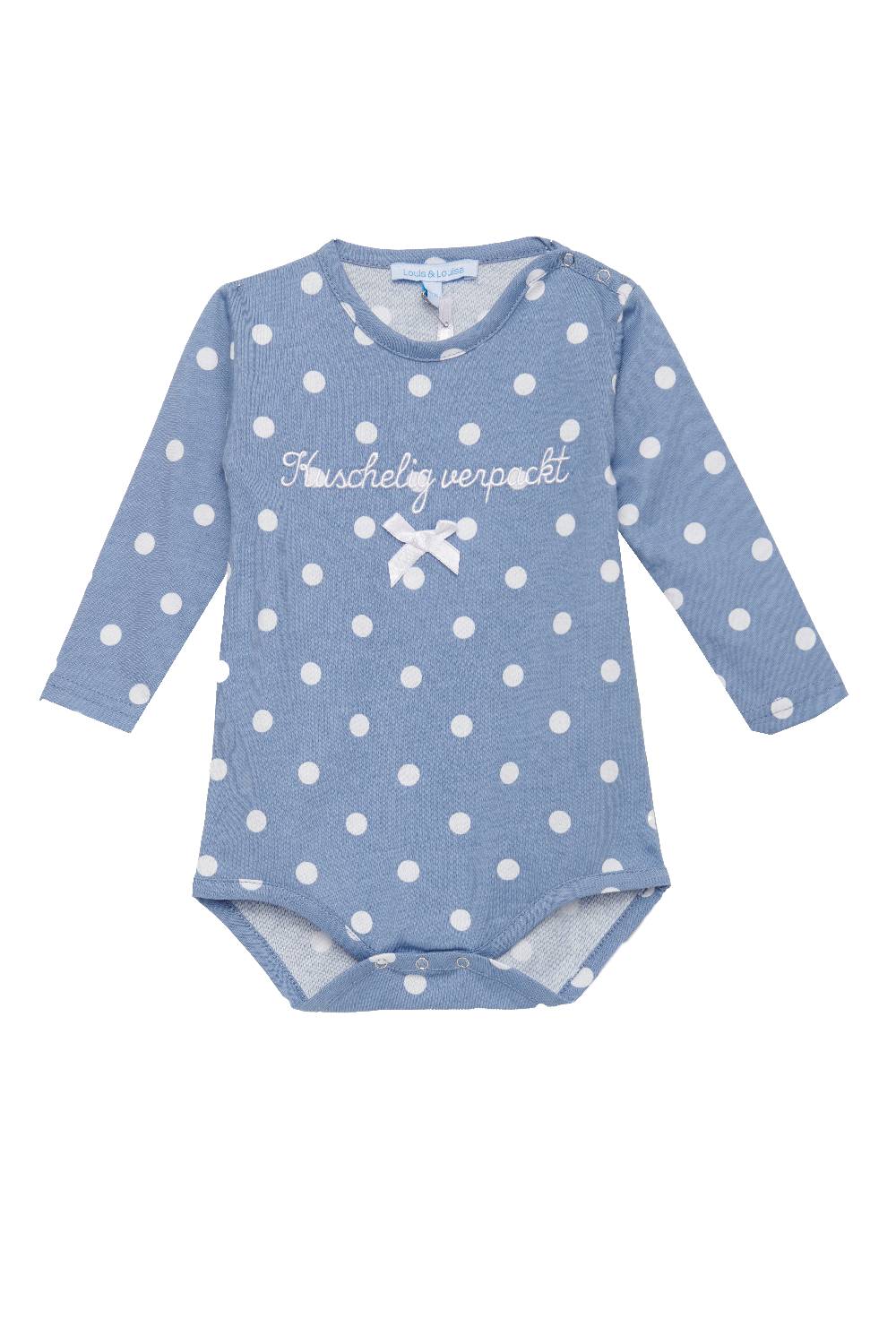 Louis & Louisa Body Baby "Kuschelig verpackt", blau allover