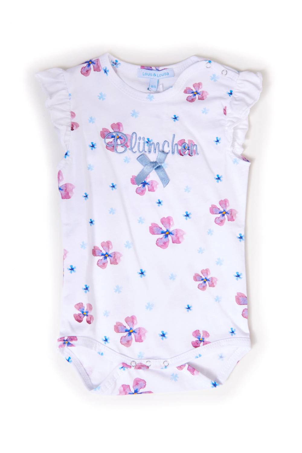 Louis & Louisa Body Baby mit Rüsche "Zeit für Träume", weiß allover