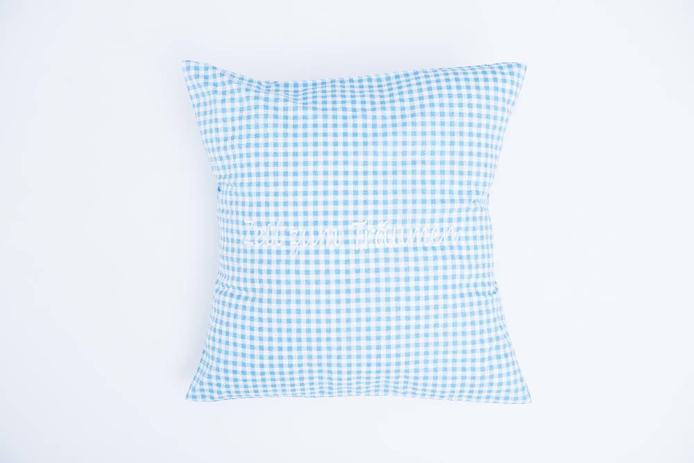 Louis & Louisa Kissenhülle "Zeit zum Träumen", blau Vichy