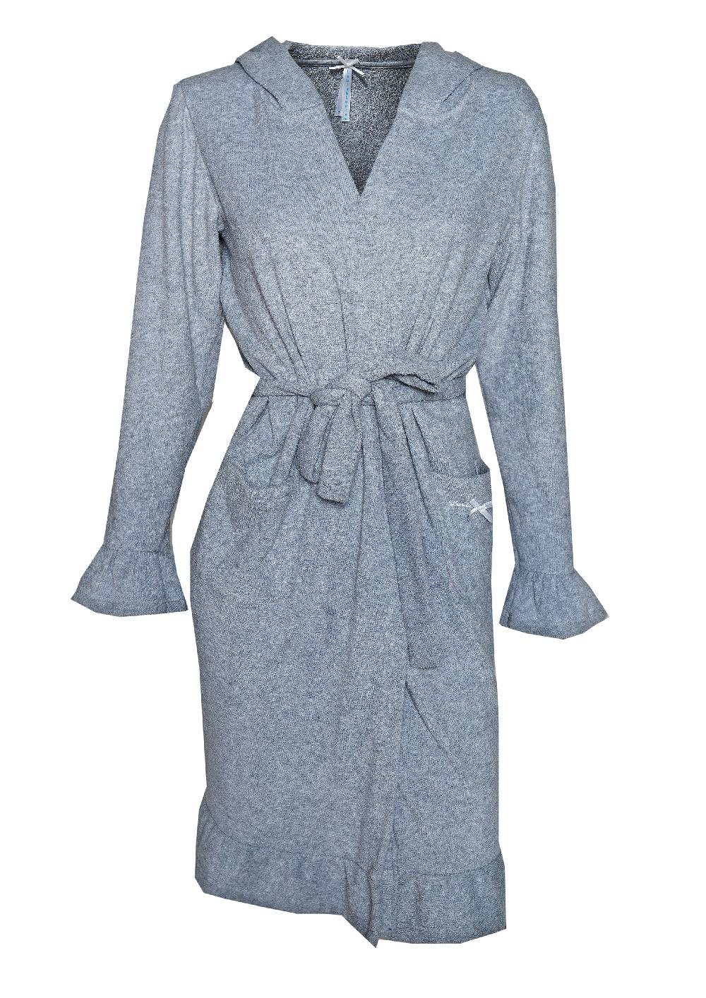 Louis & Louisa Bademantel Damen lang, grau