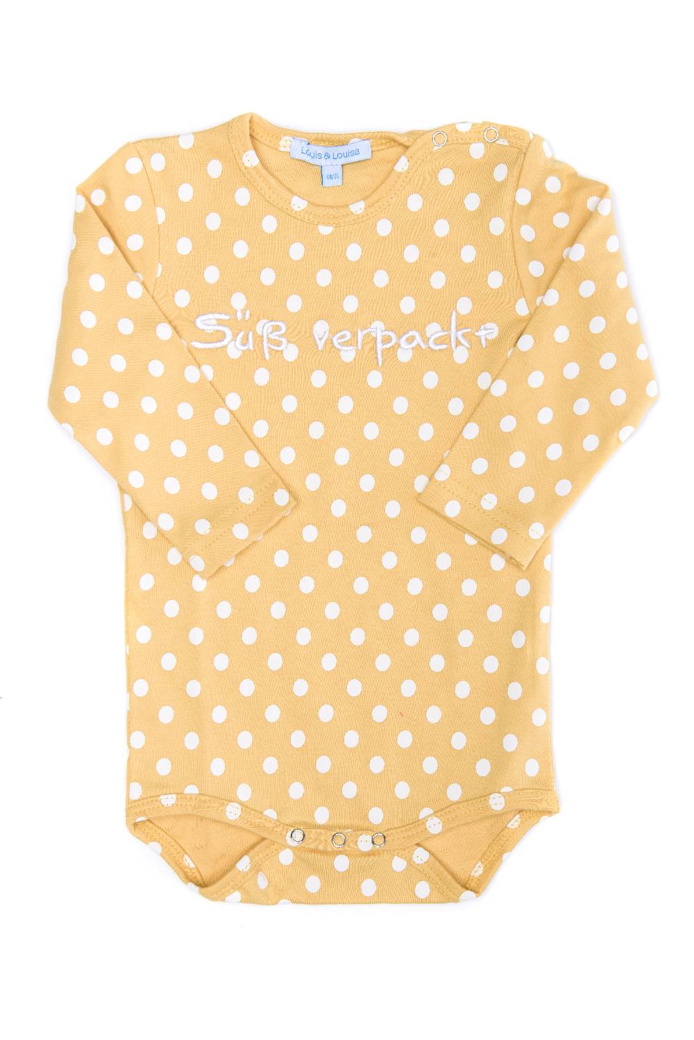 Louis & Louisa Body Baby "Süß verpackt", gelb allover