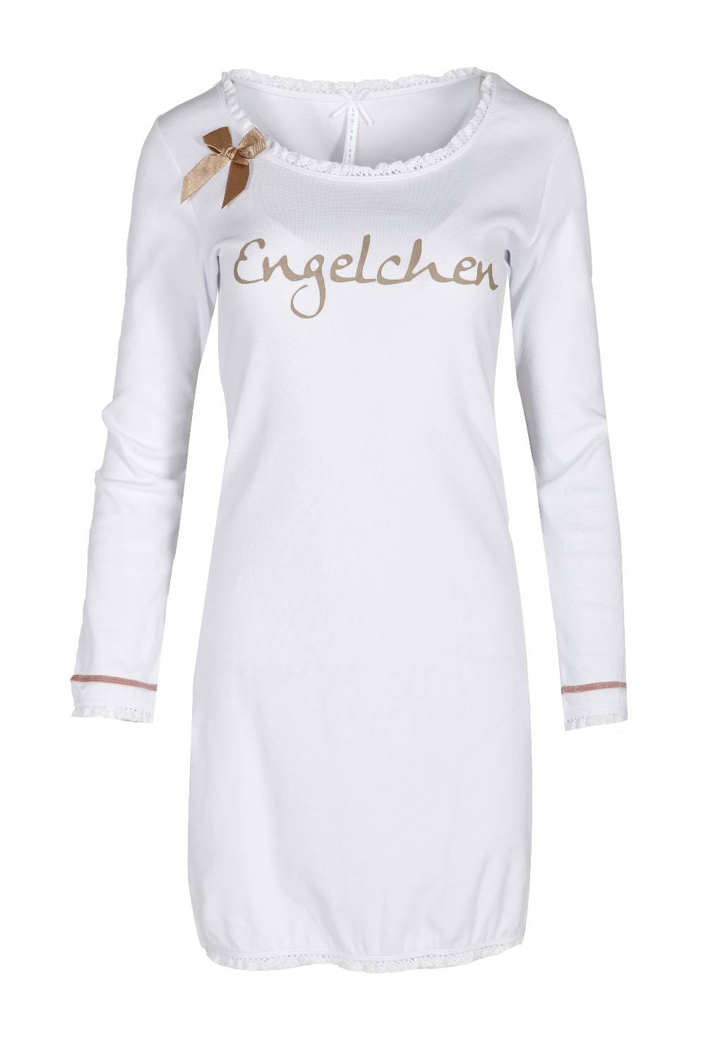 Louis & Louisa Nachthemd Damen Rippe "Engelchen", weiß Louis & Louisa Nachthemd Damen Rippe "Engelchen", weiß