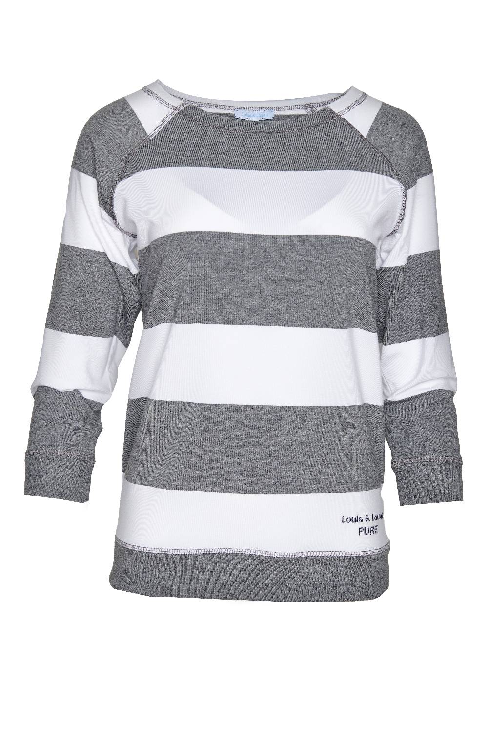 Louis & Louisa PURE Sweaty, grau gestreift