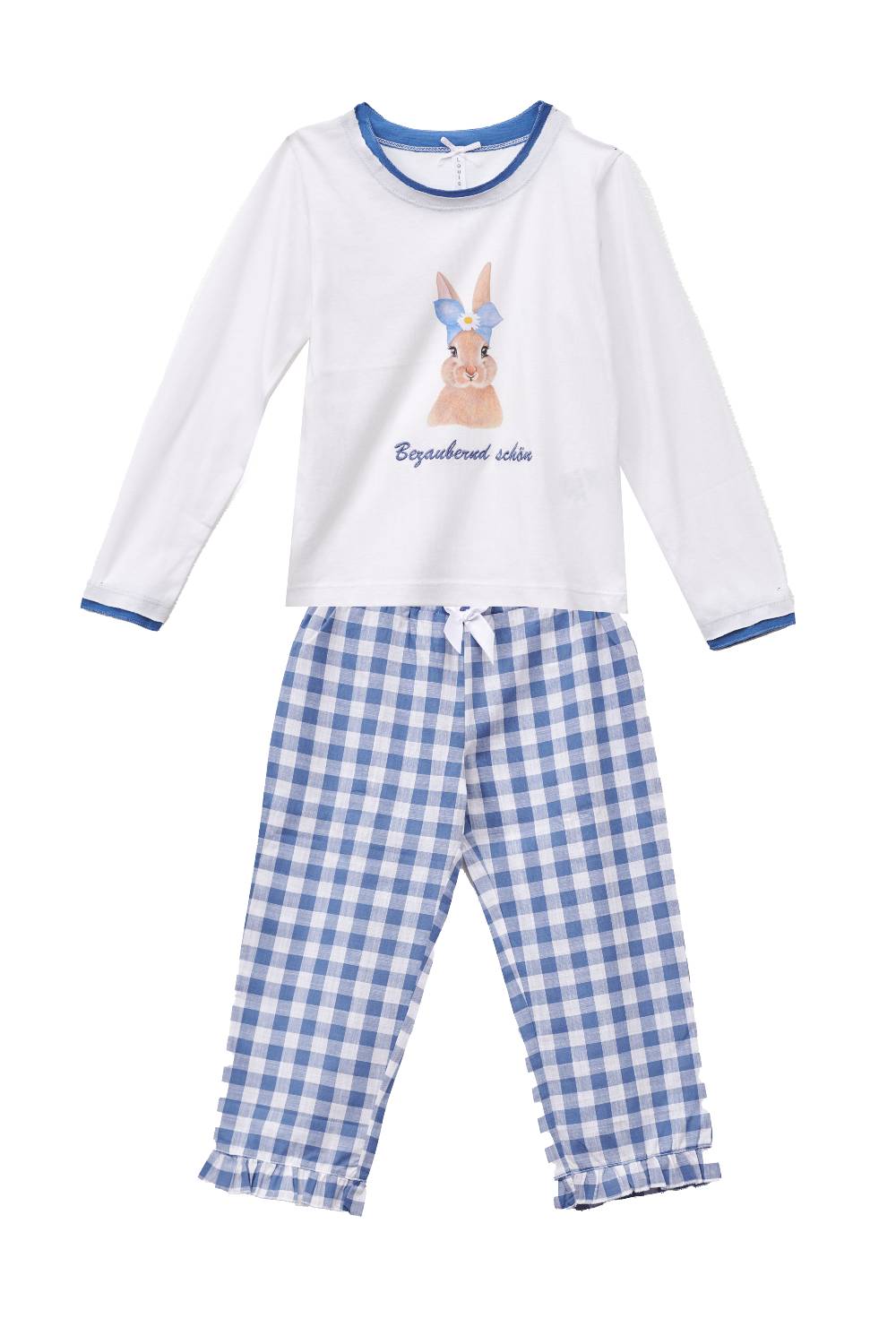 Louis & Louisa PY Kinder "Hase", weiß / vichy