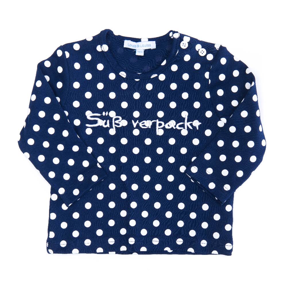Louis & Louisa Shirt Baby "Süß verpackt", blau allover