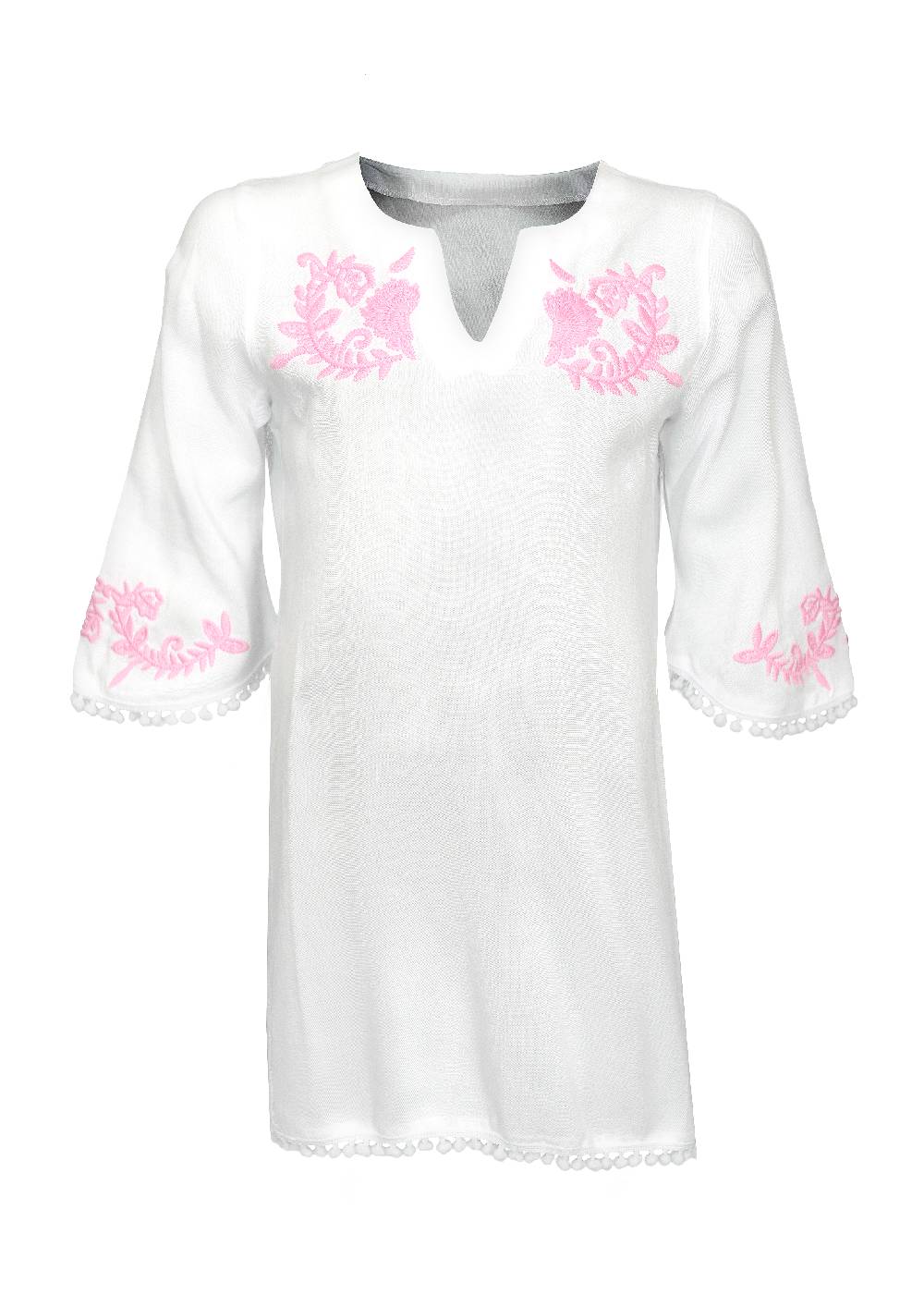 Louis & Louisa Tunika bestickt, Kinder, weiß/rosa