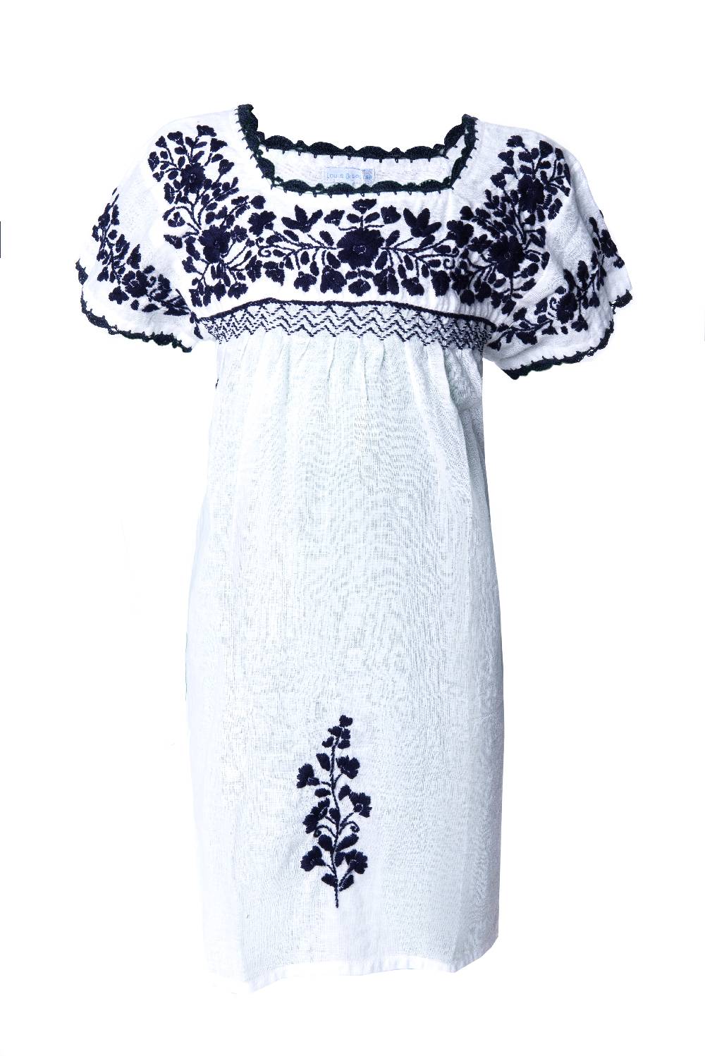 Louis & Louisa Tunika handbestickt Kinder, weiß/blau Louis & Louisa Tunika handbestickt Kinder, weiß/blau