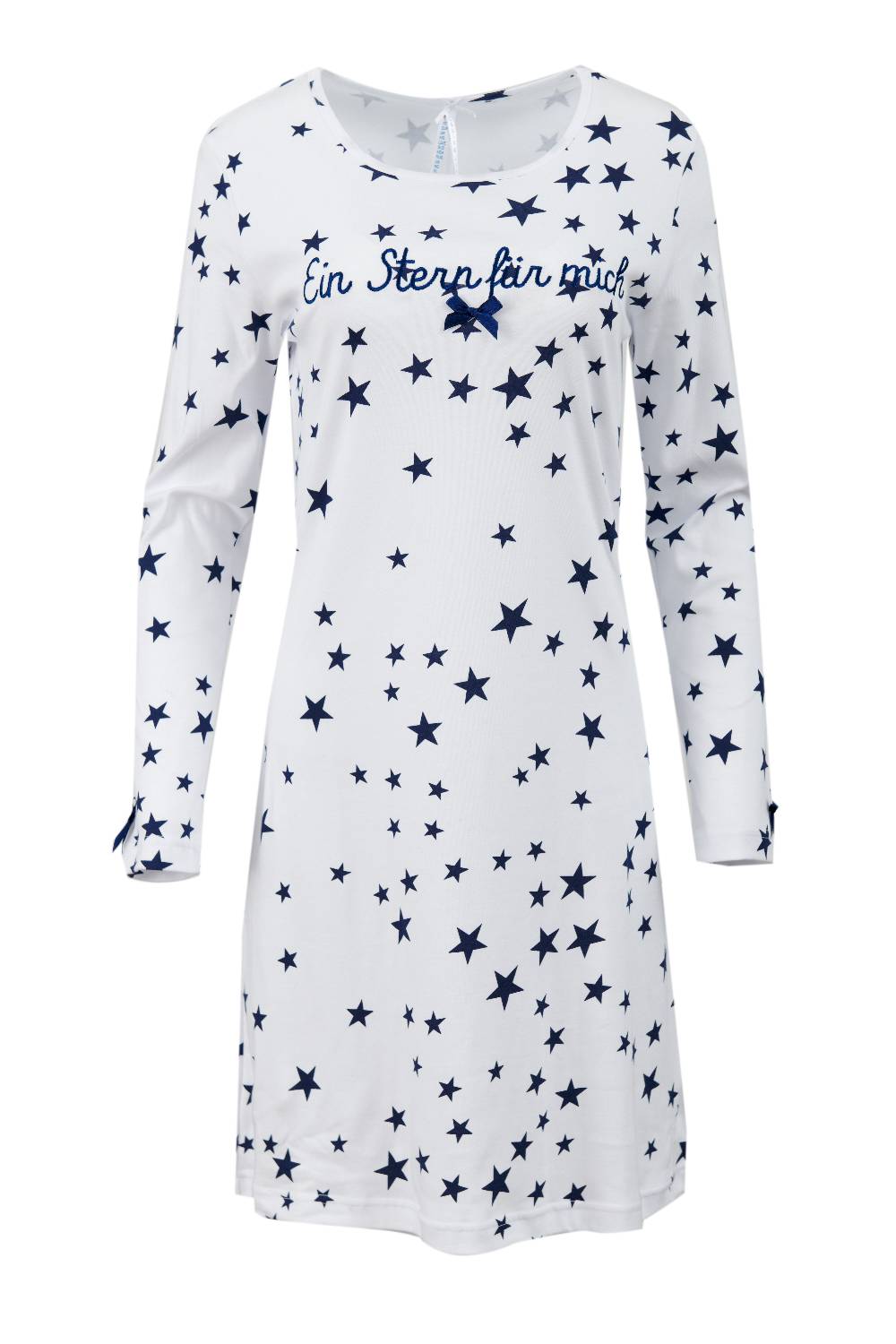 Louis & Louisa Nachthemd Damen Basic "Ein Stern für mich", weiß allover