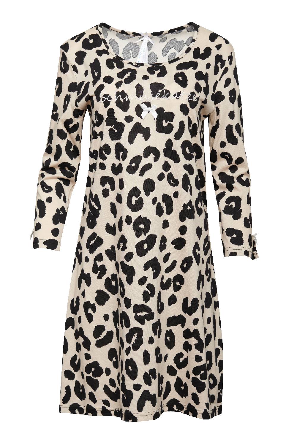 Louis & Louisa Nachthemd Damen Basic "Schmusekatze", Leo allover