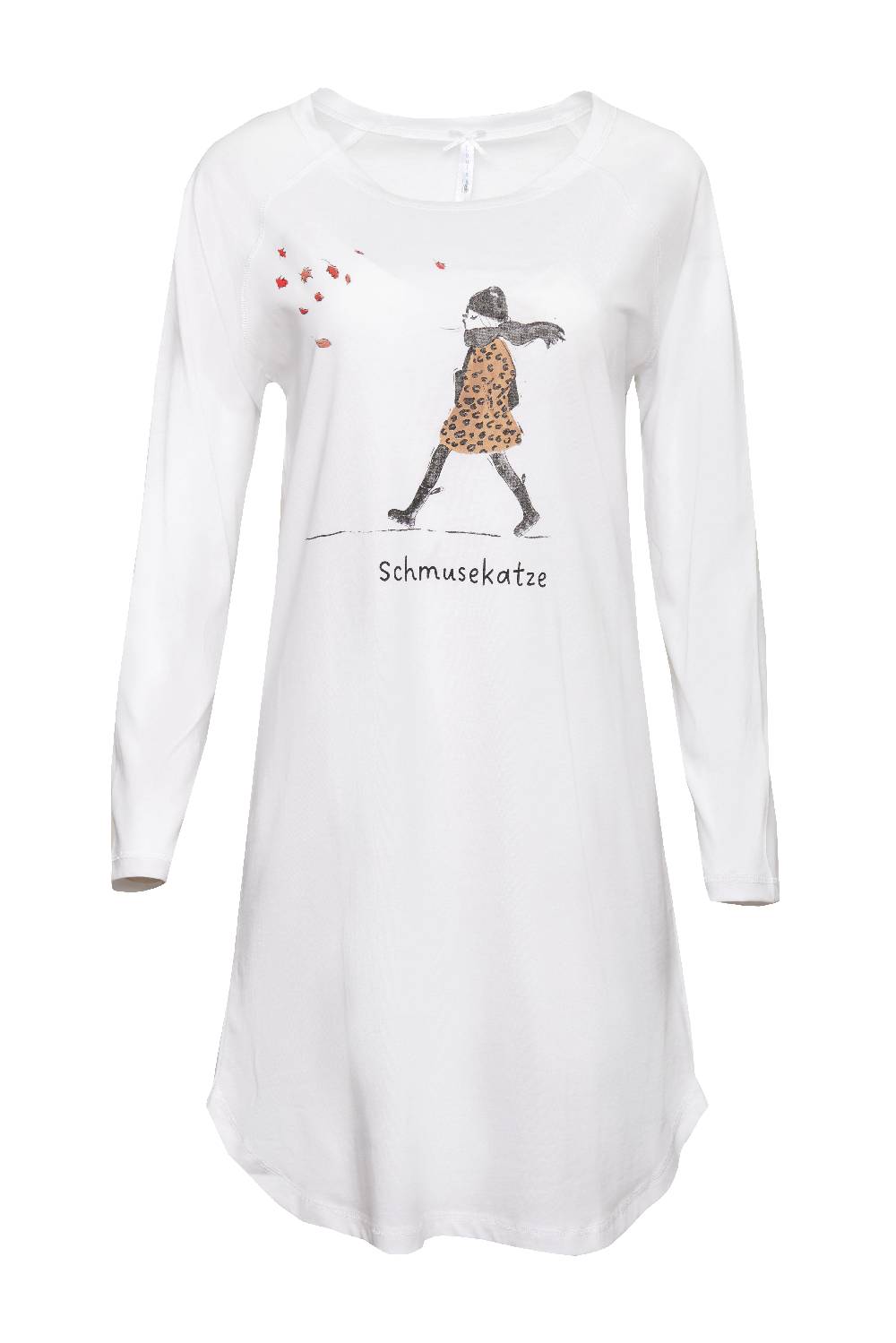 Louis & Louisa Nachthemd Damen Oversize "Leo-Mädchen", weiß