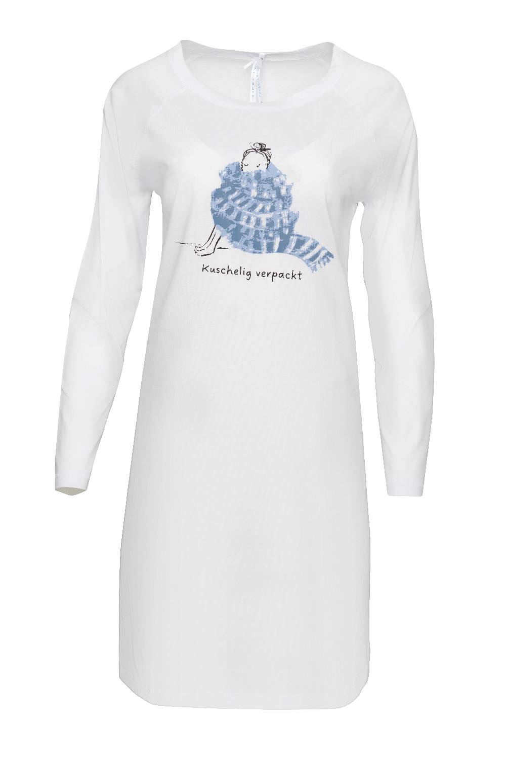 Louis & Louisa Nachthemd Damen Oversize "Mädchen mit Schal", weiß Louis & Louisa Nachthemd Damen Oversize "Mädchen mit Schal", weiß