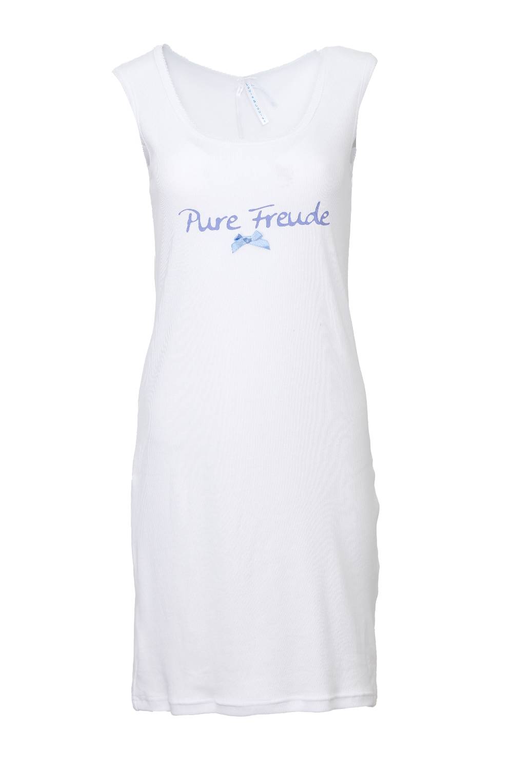 Louis & Louisa Nachthemd Damen Tanktop "Pure Freude", weiß Rippe