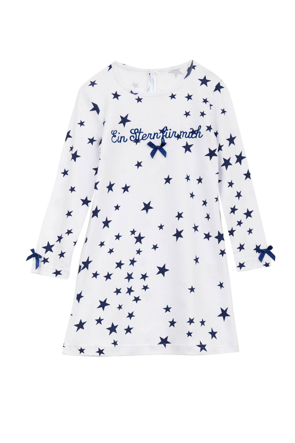 Louis & Louisa Nachthemd Kinder Basic "Ein Stern für mich", weiß allover