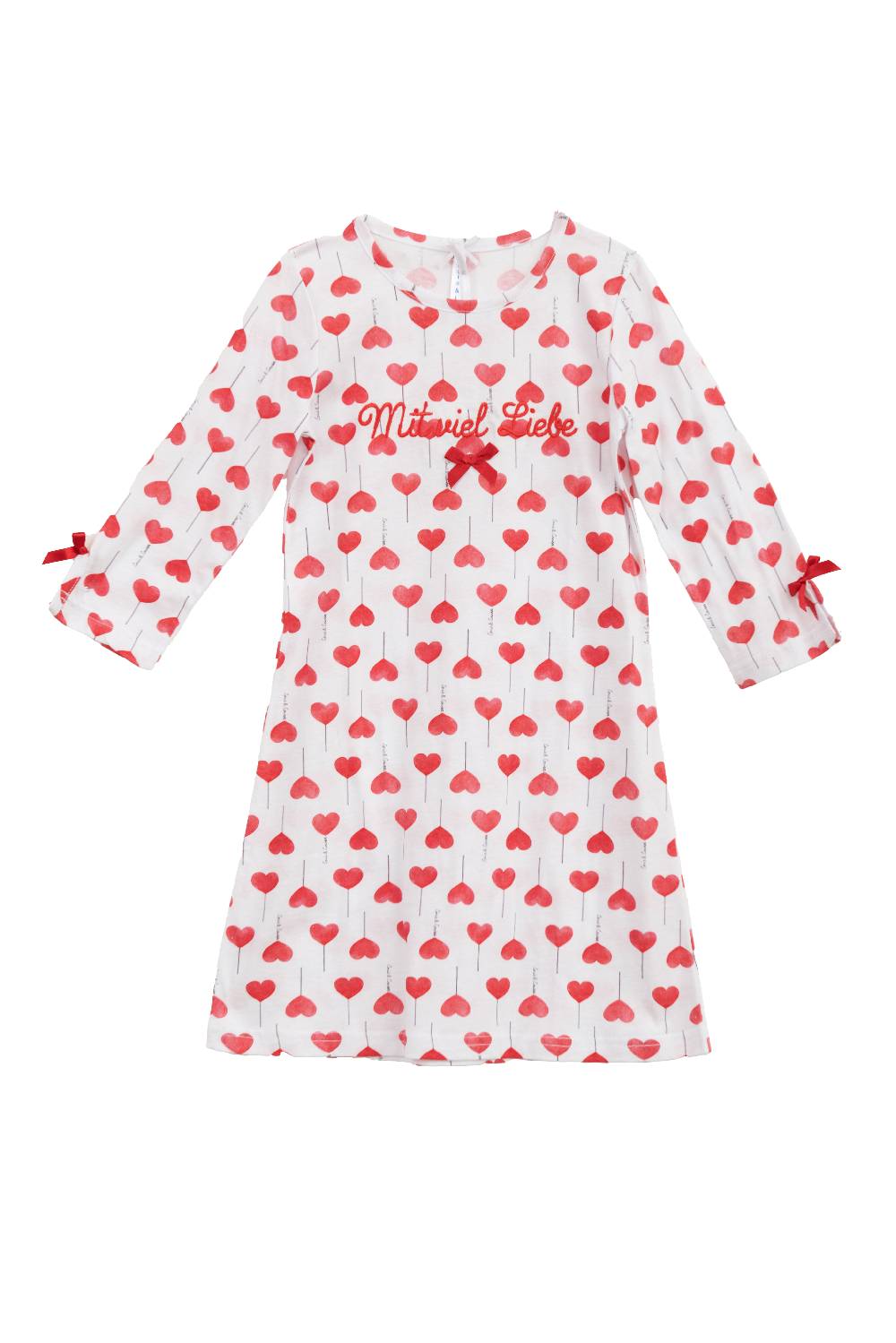 Louis & Louisa Nachthemd Kinder Basic "Mit viel Liebe", Herz allover Louis & Louisa Nachthemd Kinder Basic "Mit viel Liebe", Herz allover