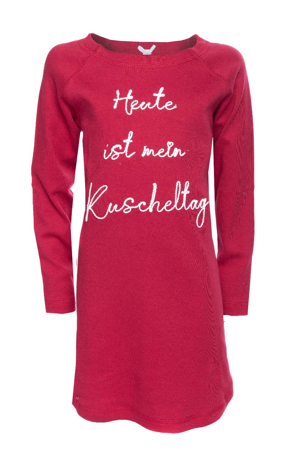 Louis & Louisa Nachthemd Kinder Big Shirt "Heute ist mein Kuscheltag", rot
