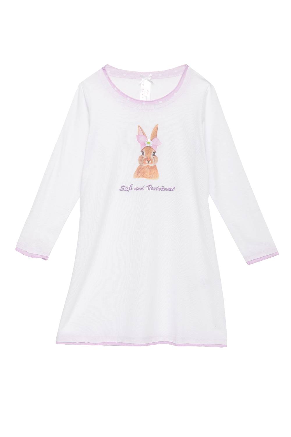 Louis & Louisa Nachthemd Kinder "Hase Druck", weiß/flieder Louis & Louisa Nachthemd Kinder "Hase Druck", weiß/flieder