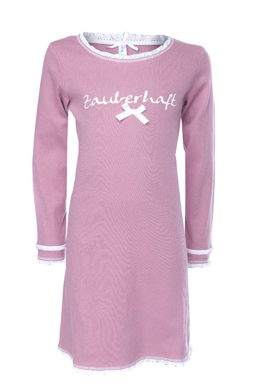Louis & Louisa Nachthemd Kinder Rippe "Zauberhaft", rosa Louis & Louisa Nachthemd Kinder Rippe "Zauberhaft", rosa