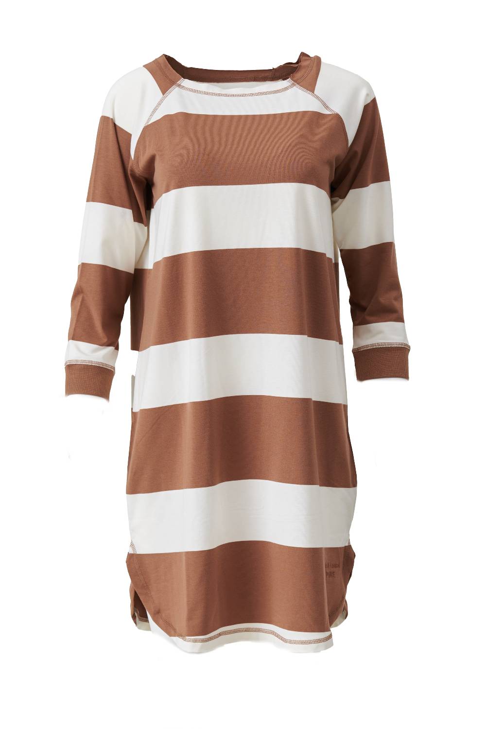 Louis & Louisa PURE Sleepshirt 3/4 Arm, camel gestreift