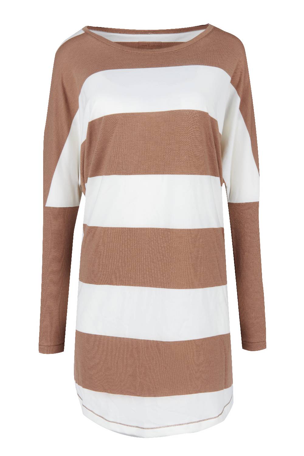 Louis & Louisa PURE Sleepshirt Oversize, camel gestreift