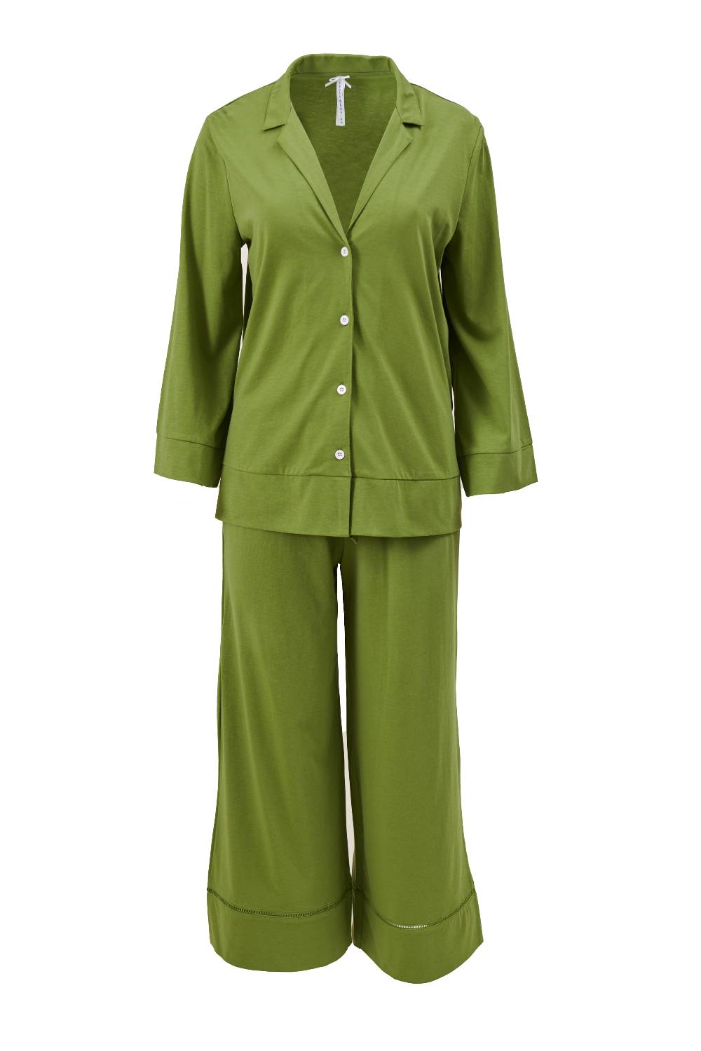 Louis & Louisa Pyjama Damen Knopfleiste "Einfach Zauberhaft", grün UNI