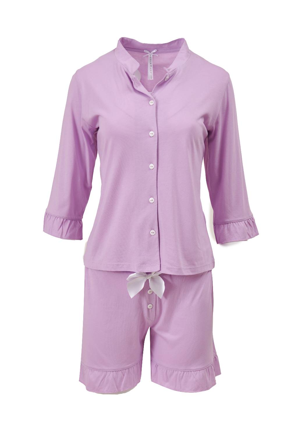 Louis & Louisa Short-Set Damen Knopfleiste "Süß und verträumt", flieder