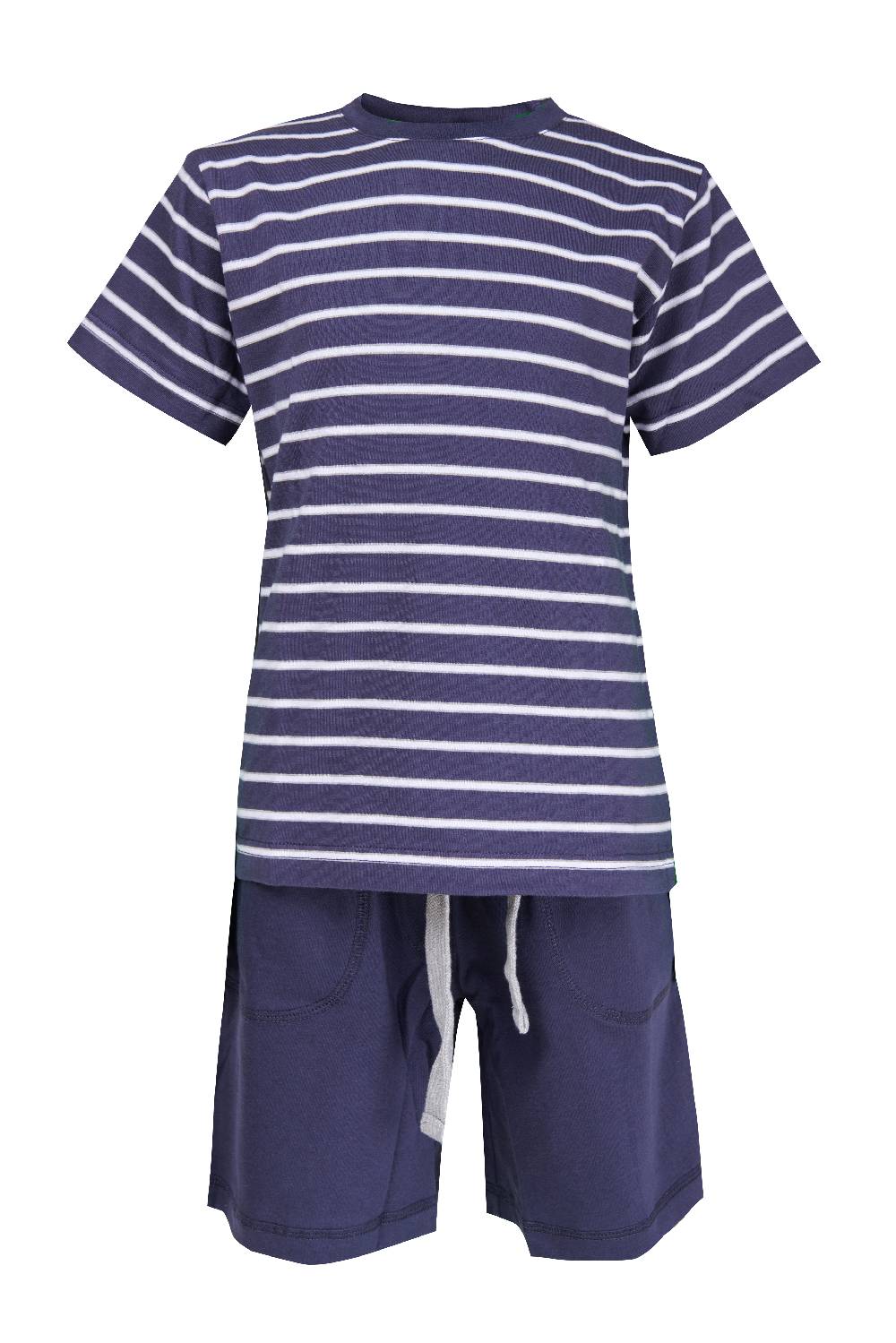 Louis & Louisa Short-Set Jungs mit Tasche, blau gestreift / blau