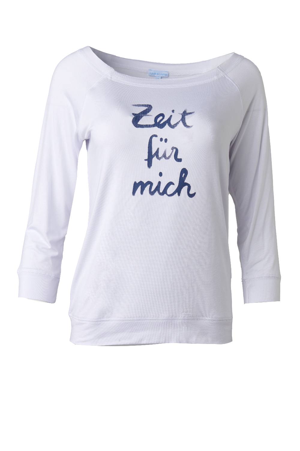 Louis & Louisa YOGA Sweaty Spruch "Zeit für mich", weiß mit blau