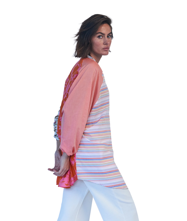 Love Joy Victory RE-BIRTH PATCHWORK BLUSE PEONIA