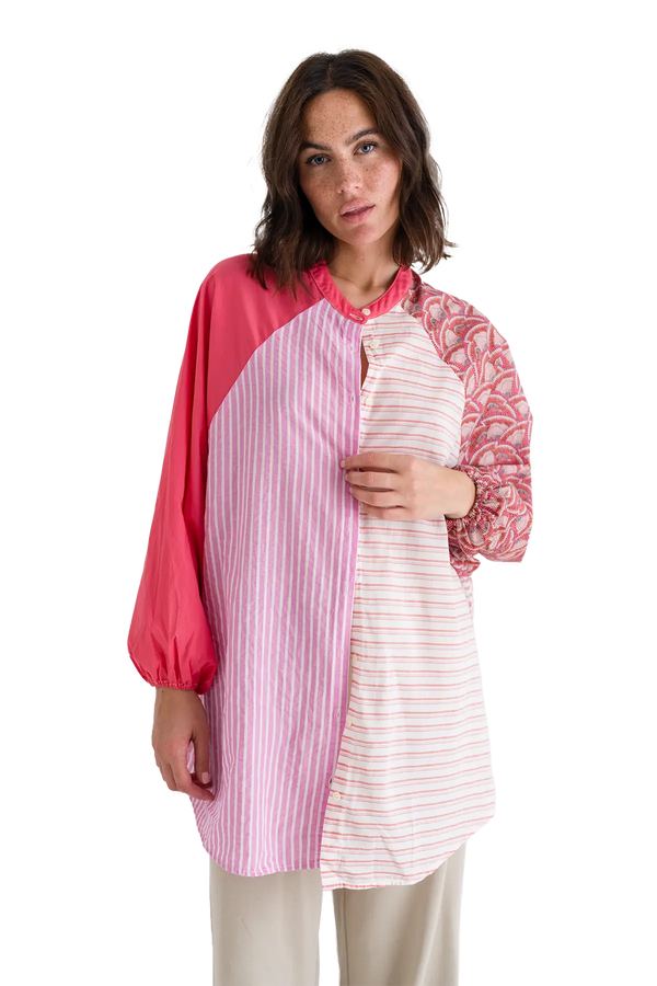 Love Joy Victory RE-BIRTH PATCHWORK BLUSE PEONIA