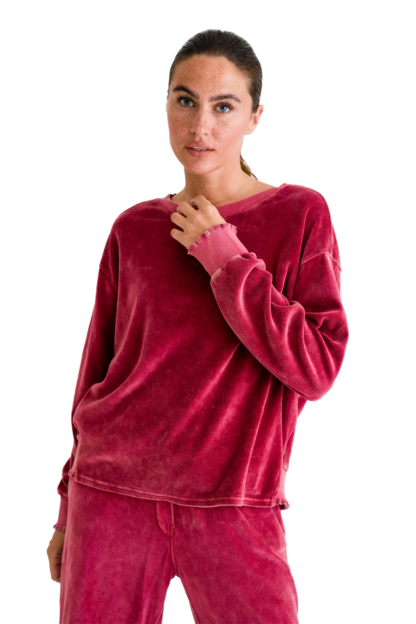 Love Joy Victory Velvet SWEATSHIRT ROSE