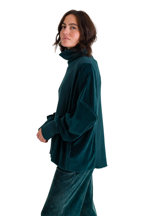 Love Joy Victory Rollkragenpullover Mit Velvet Und Strick Vega