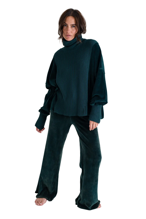 Love Joy Victory Rollkragenpullover Mit Velvet Und Strick Vega
