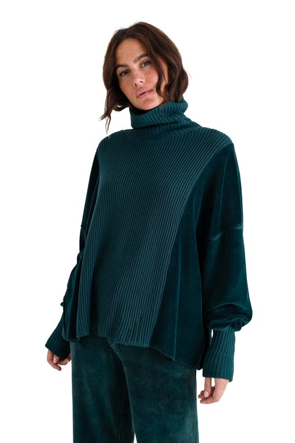 Love Joy Victory Rollkragenpullover Mit Velvet Und Strick Vega