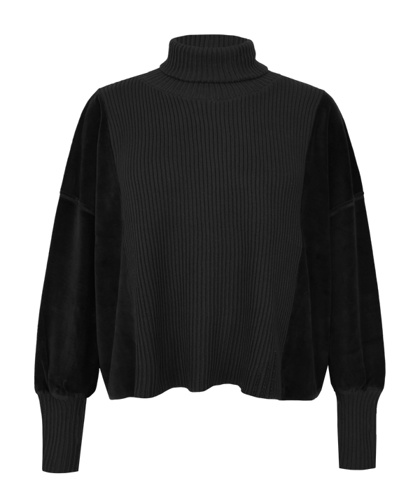 Love Joy Victory Rollkragenpullover mit Velvet und Strick Vega