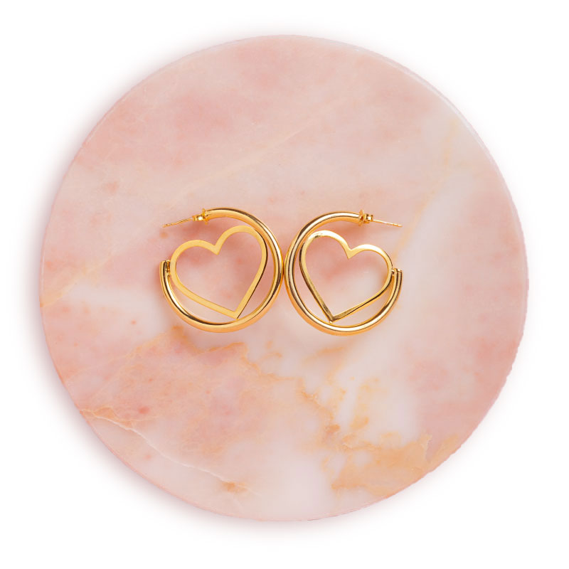 Love Rose Cosmetics Herz Creolen