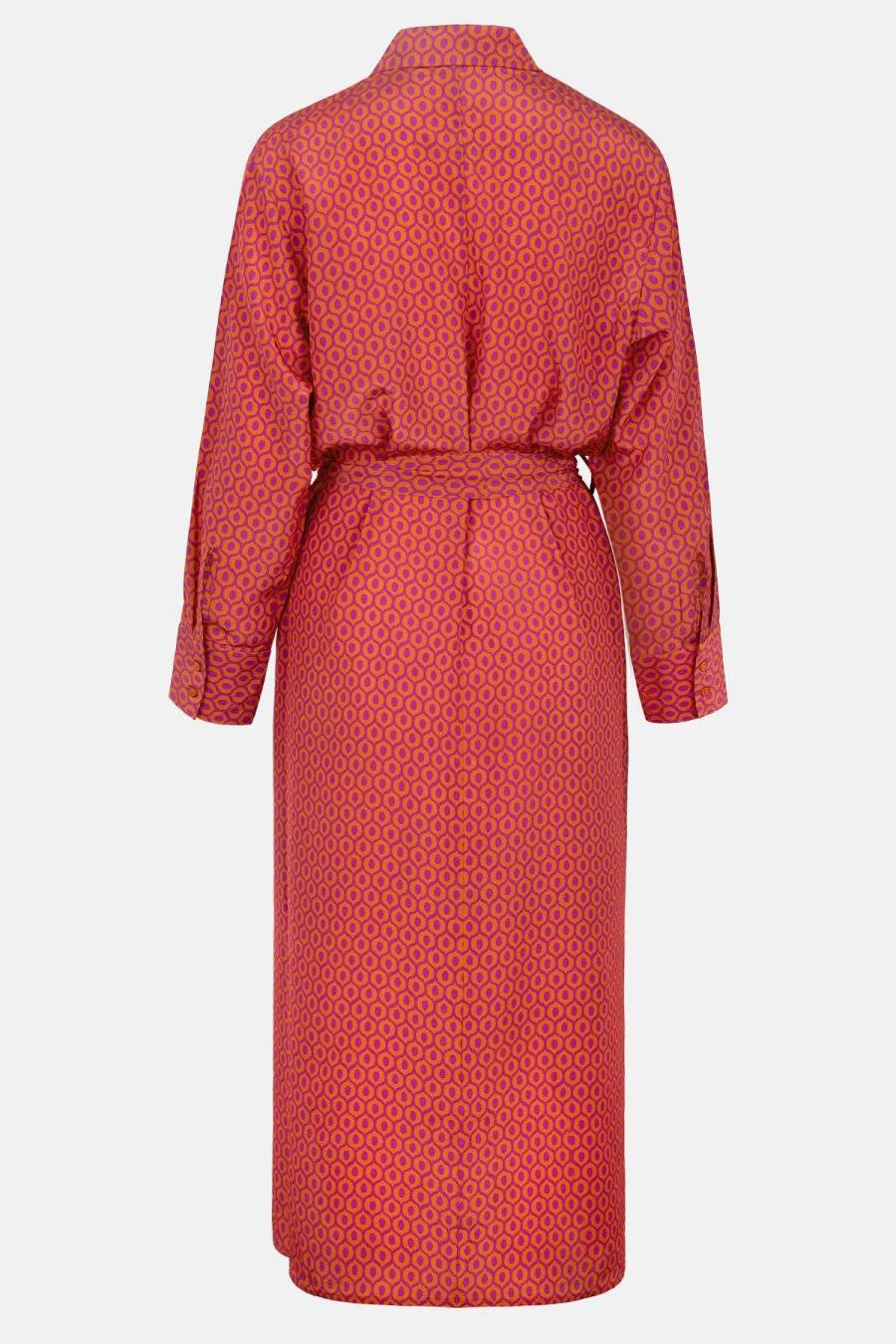 Lu Li Lina Lina Langes Seidenkleid Mit Gürtel