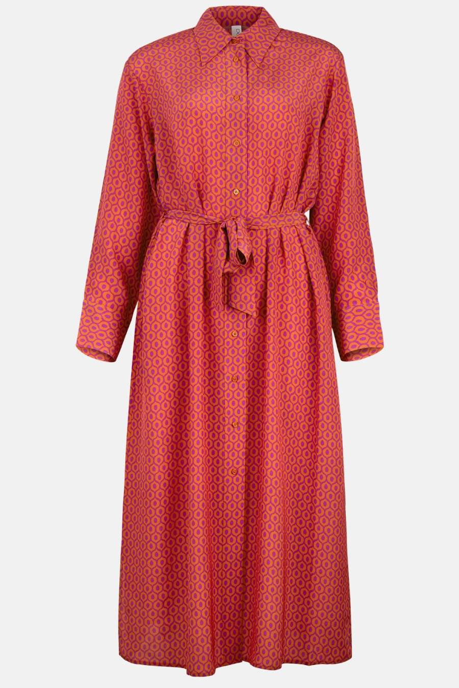 Lu Li Lina Lina Langes Seidenkleid mit Gürtel