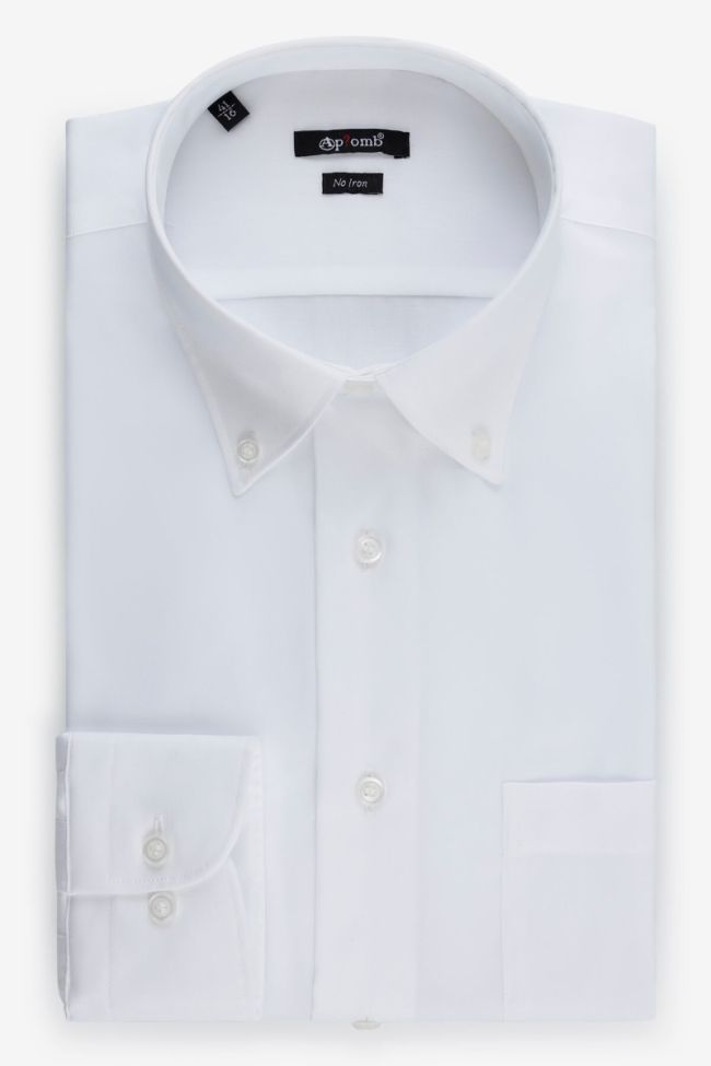 aplomb Hemd Herren Aplomb Classic Bügelfreie Einfarbig 100% Baumwolle kragen Button-Down Lange Ärmel