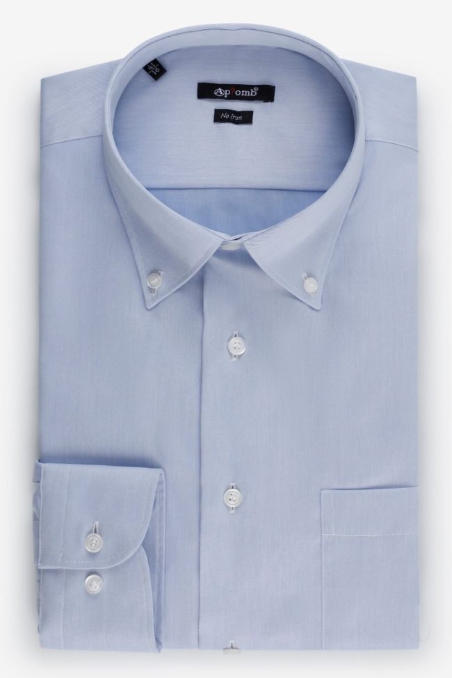 aplomb Hemd Herren Aplomb Classic Bügelfreie Einfarbig 100% Baumwolle kragen Button-Down Lange Ärmel